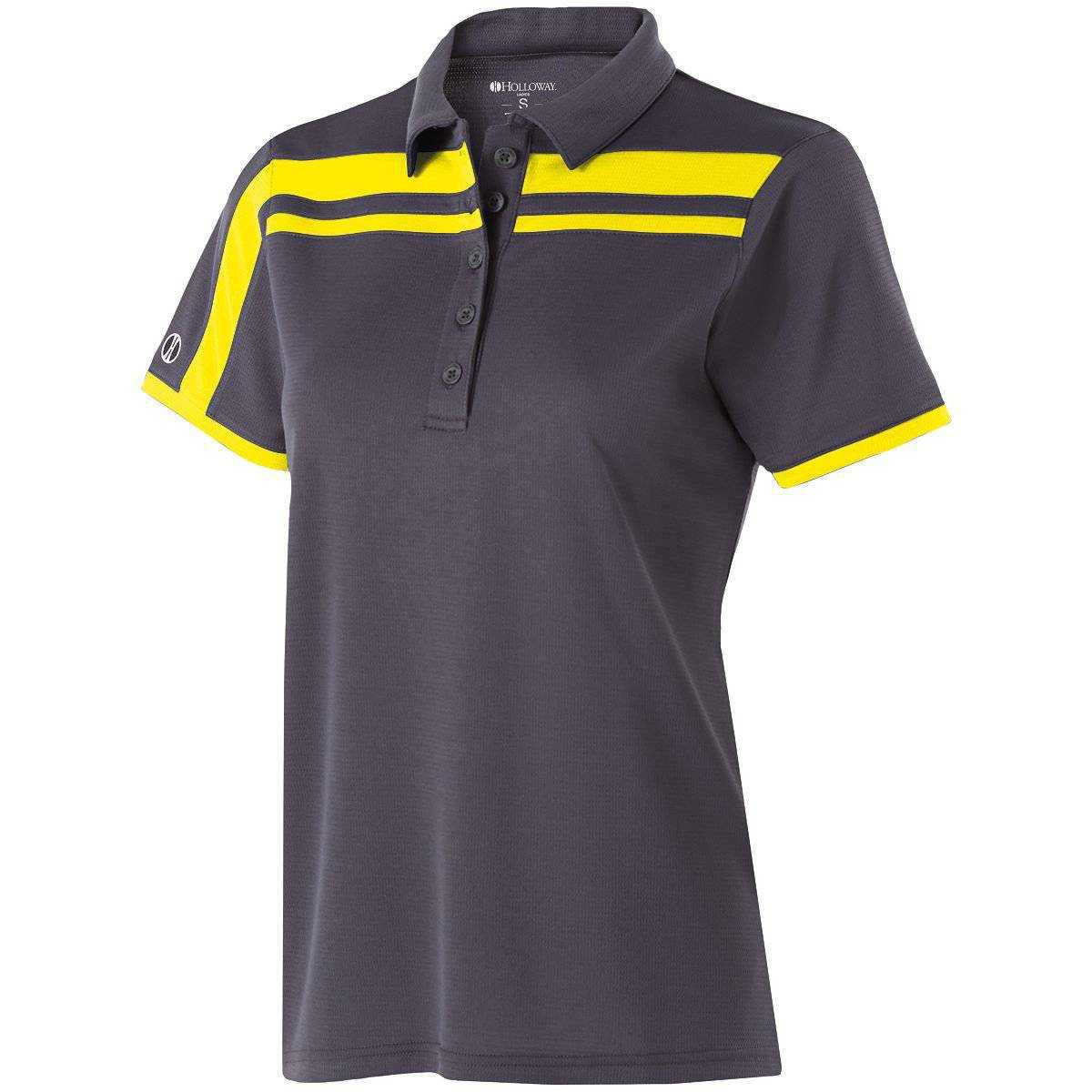Holloway 222387 Ladies Charge Polo - Carbon Bright Yellow - HIT a Double