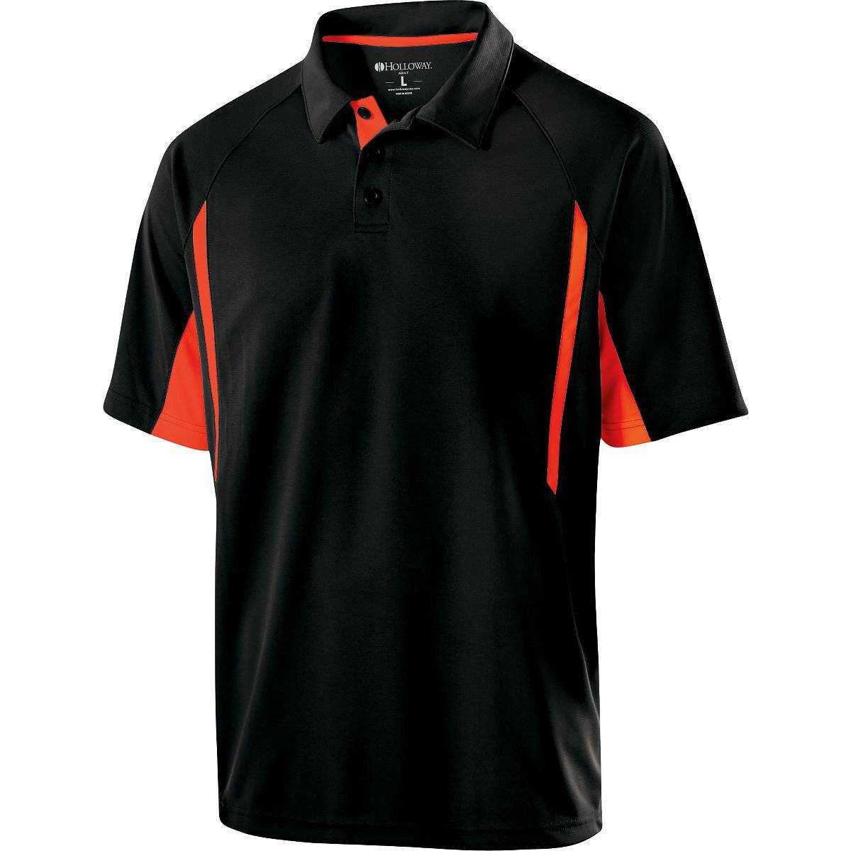 Holloway 222530 Avenger Polo Short Sleeve - Black Orange - HIT a Double