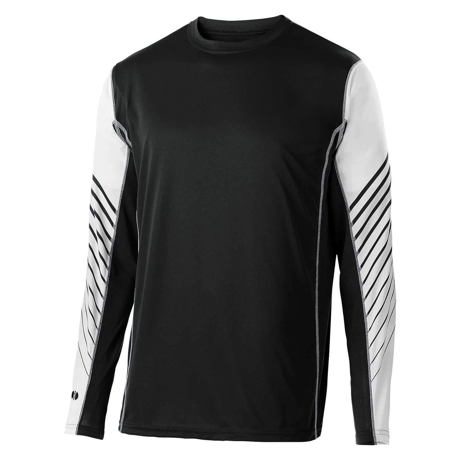 Holloway 222541 Arc Shirt Long Sleeve - Black White - HIT a Double