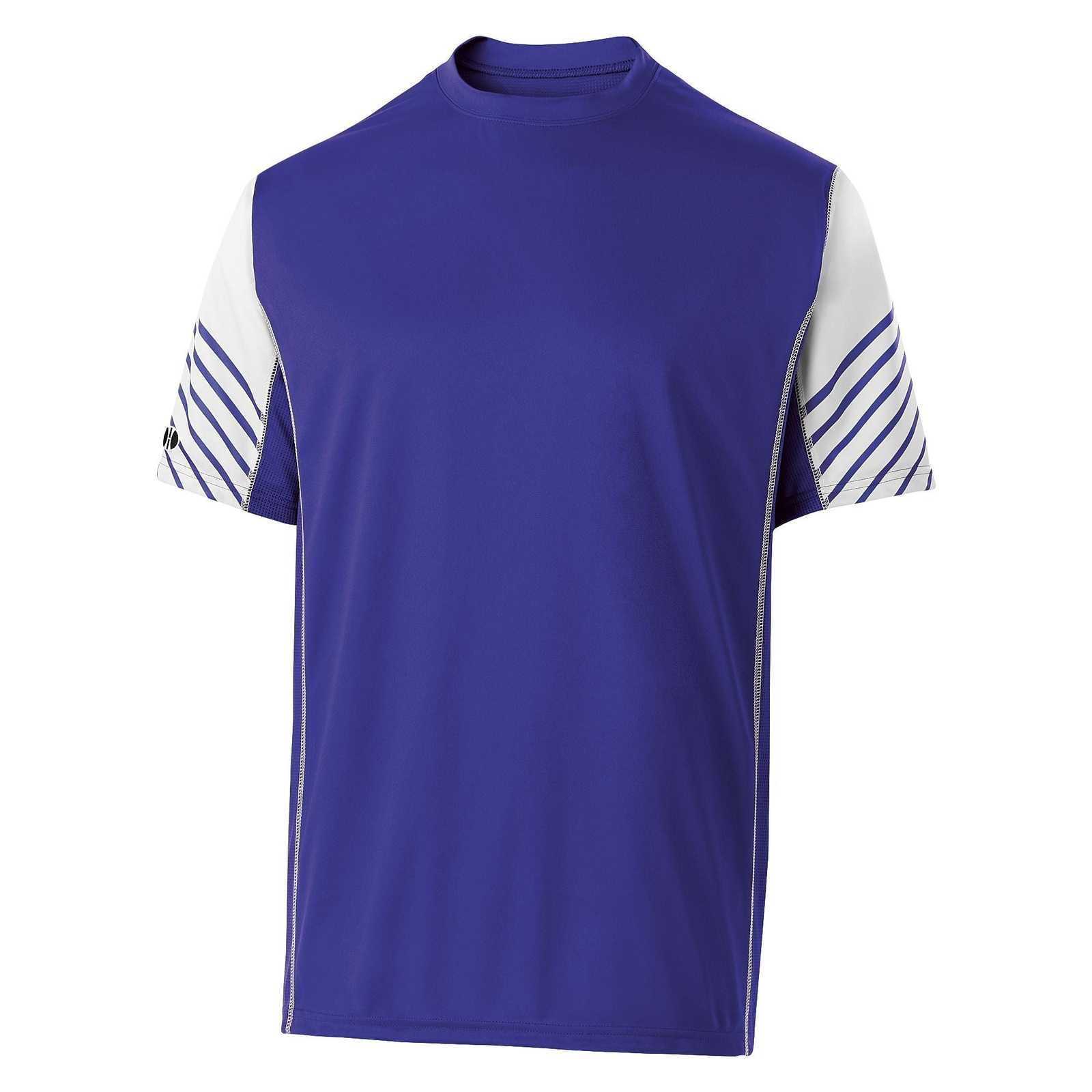Holloway 222544 Arc Shirt Short Sleeve - Purple White - HIT a Double