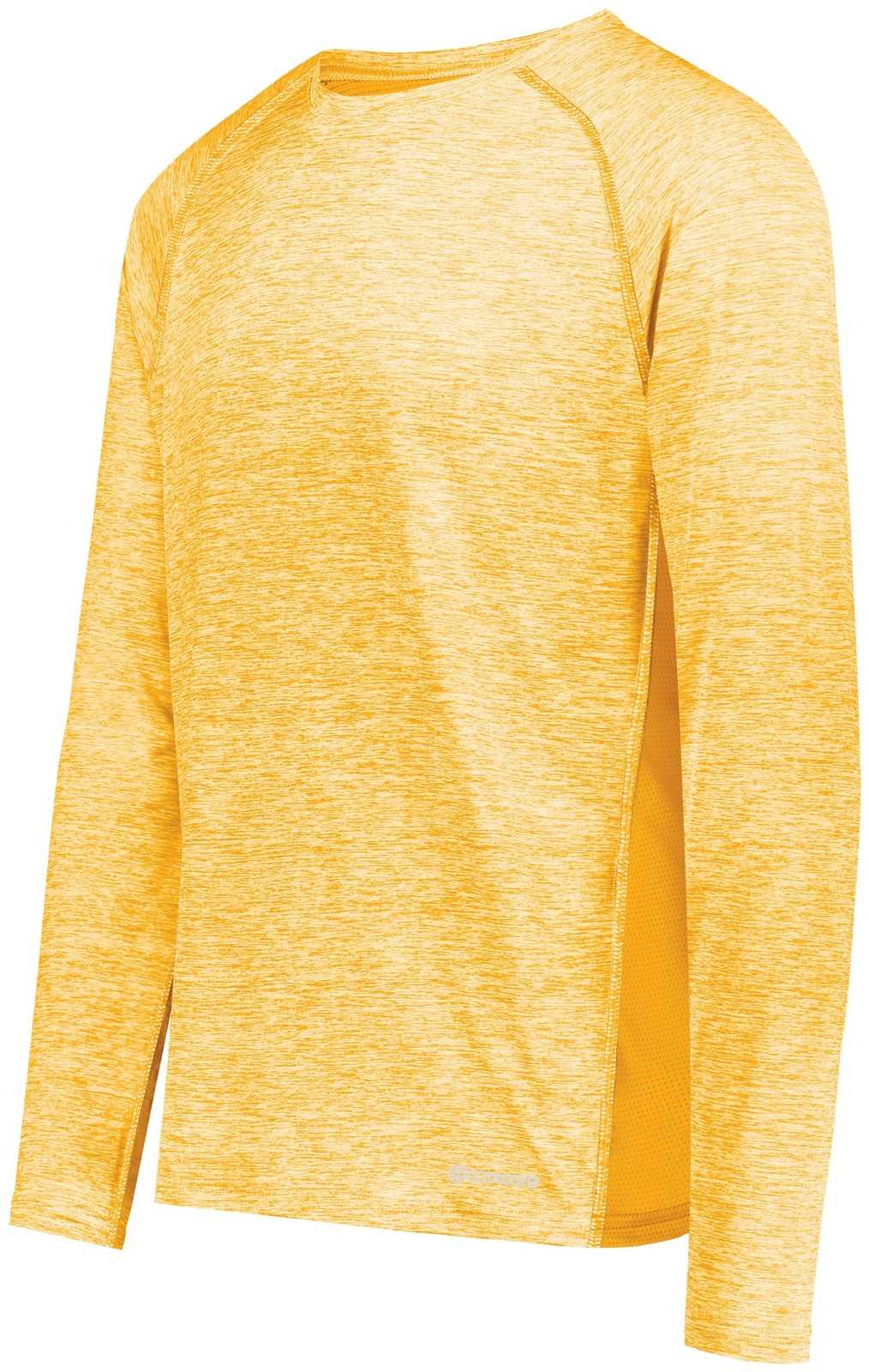 Holloway 222570 Electrify CoolCore Long Sleeve T-Shirt - Gold Heather - HIT a Double