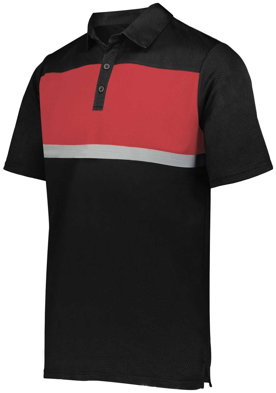 Holloway 222576 Prism Bold Polo - Black Scarlet - HIT a Double