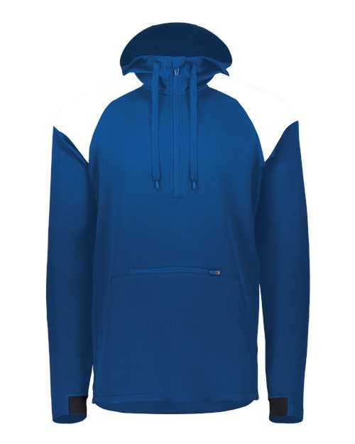 Holloway 222584 Limitless Quarter-Zip Hooded Pullover - Royal White - HIT a Double