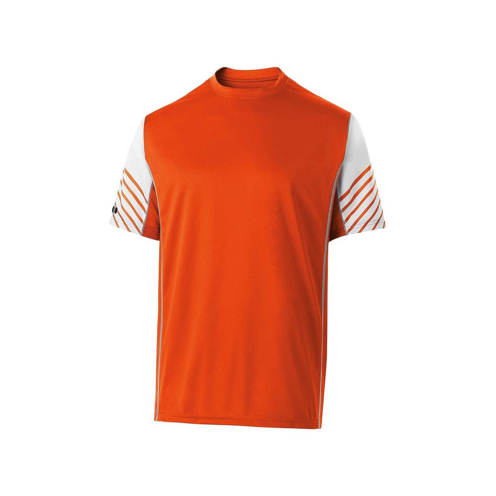 Holloway 222644 Youth Arc Shirt Short Sleeve - Orange White - HIT a Double