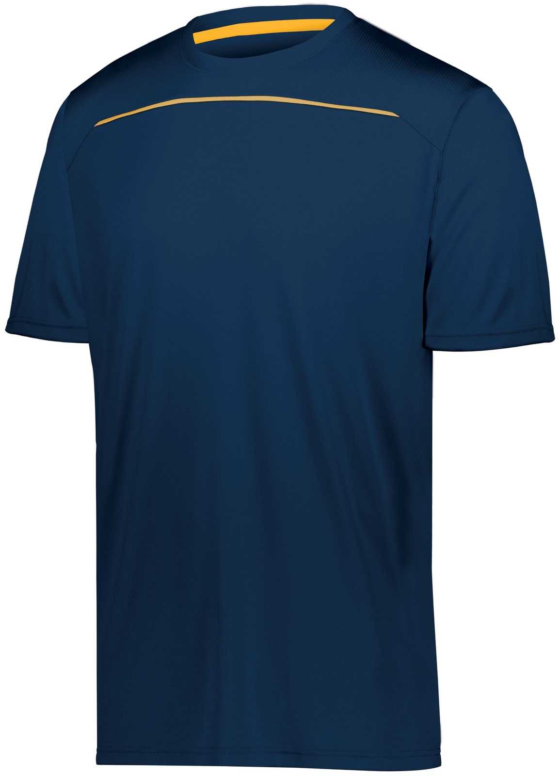 Holloway 222660 Youth Defer Wicking Shirt - Navy Gold - HIT a Double