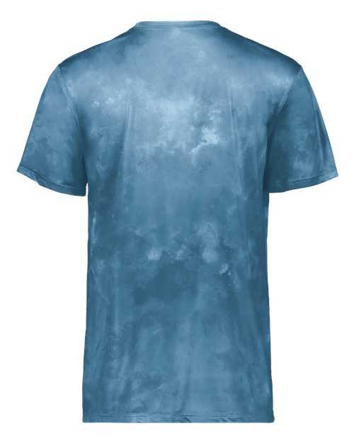 Holloway 222696 Youth Cotton-Touch Cloud T-Shirt - Columbia Blue Cloud Print - HIT a Double