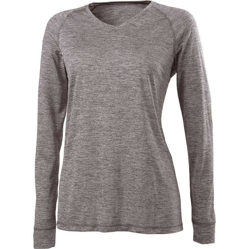 Holloway 222717 Ladies' Electrify 2.0 V-Neck L/S - Graphite Heather - HIT a Double