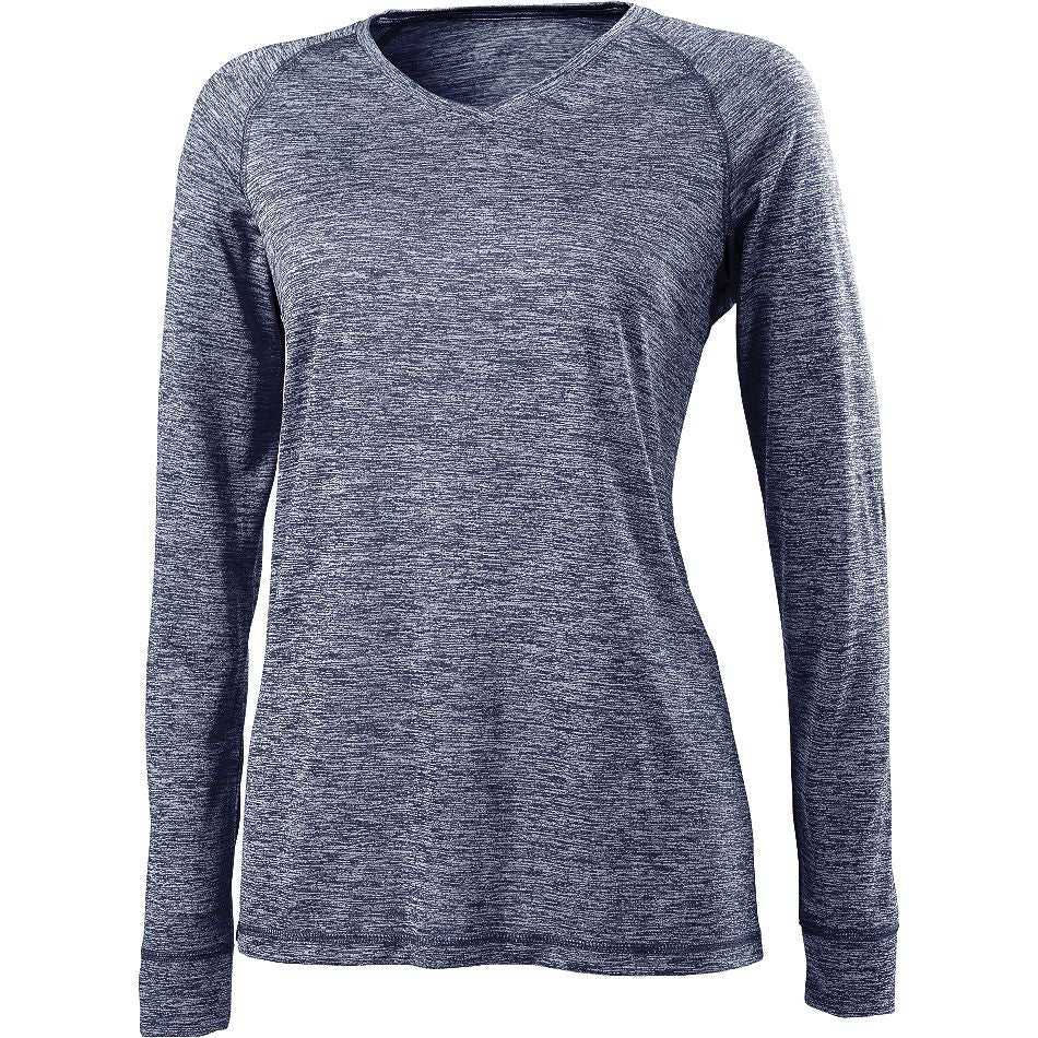 Holloway 222717 Ladies' Electrify 2.0 V-Neck L/S - Navy Heather - HIT a Double