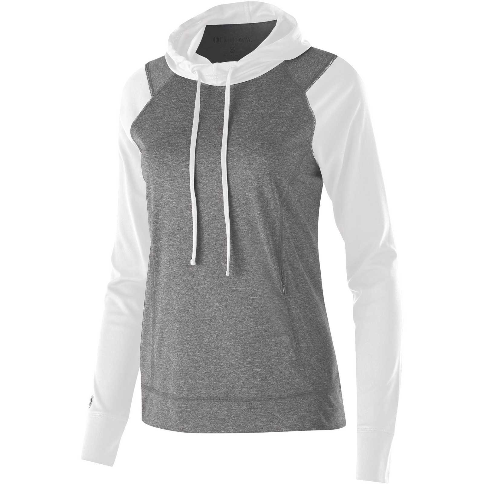 Holloway 222739 Ladies' Echo Hoodie - Graphite Heather White - HIT a Double