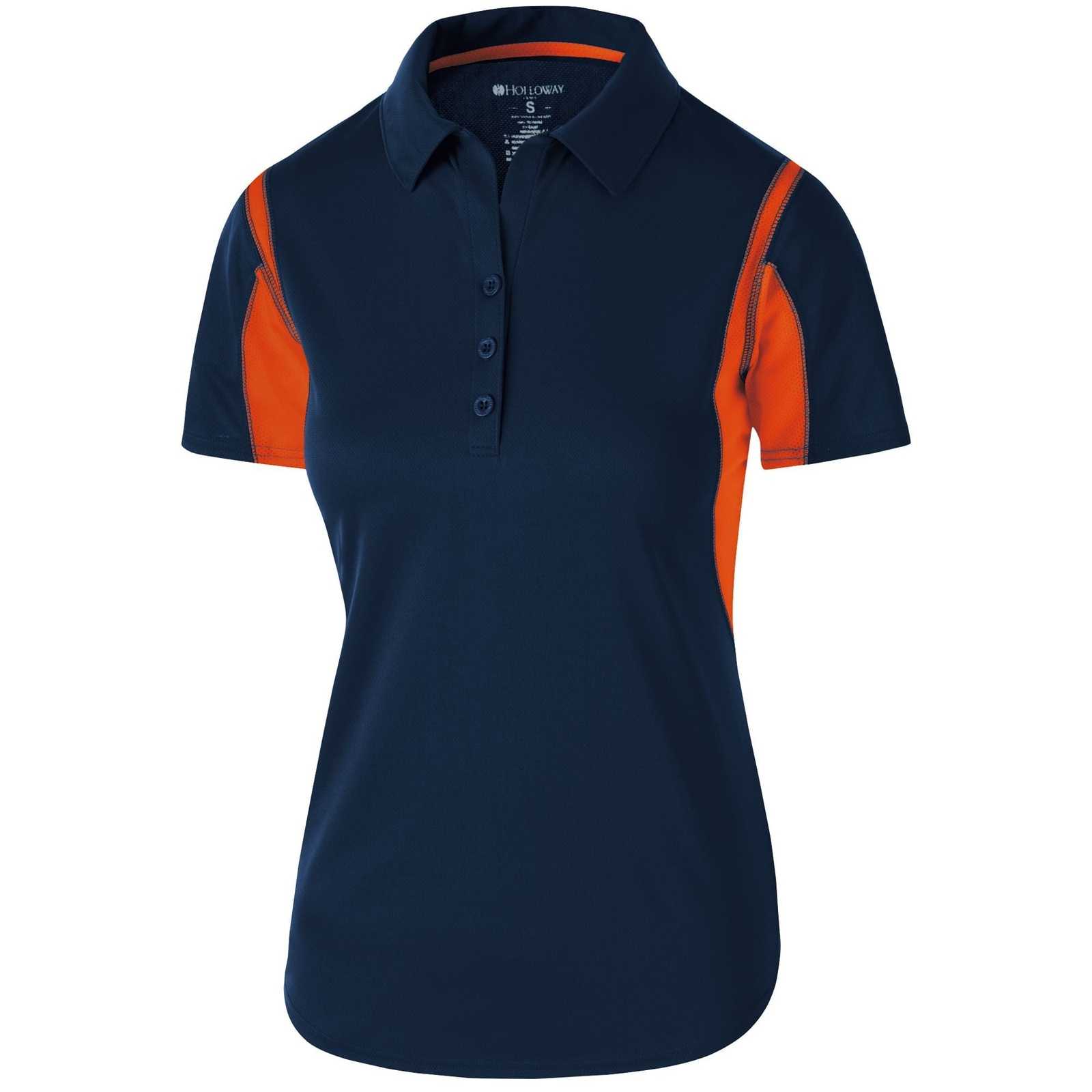 Holloway 222747 Ladies' Integrate Polo - Navy Orange - HIT a Double - 1