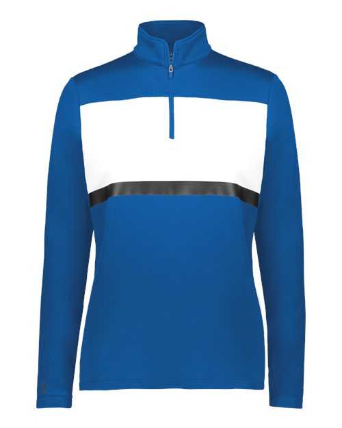 Holloway 222791 Women's Prism Bold Quarter-Zip Pullover - Royal White - HIT a Double
