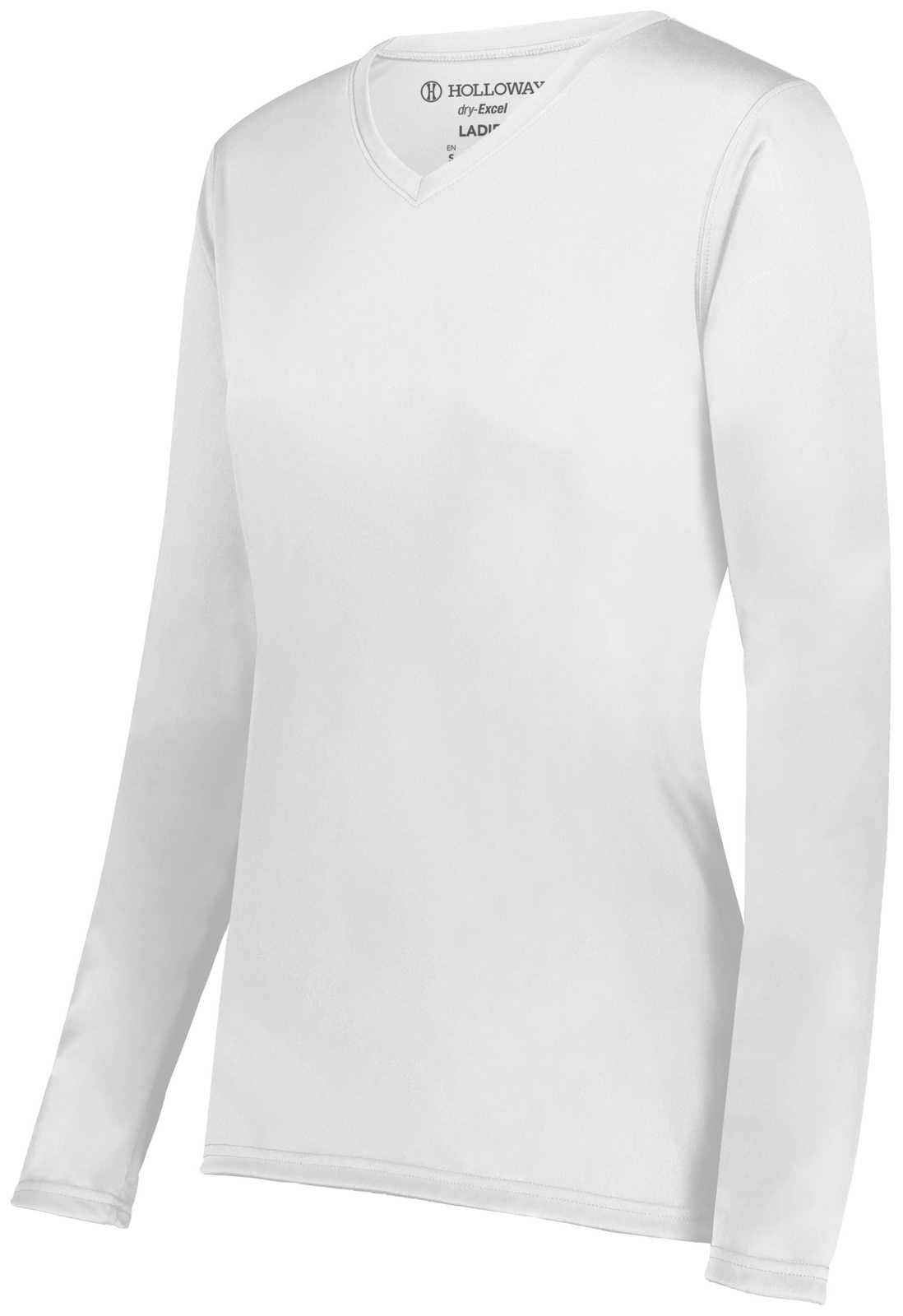 Holloway 222825 Girls Momentum Long Sleeve Tee - White - HIT a Double