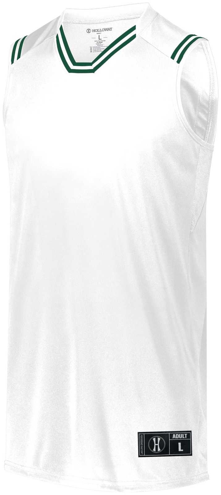 Holloway 224076 Retro Basketball Jersey - White Forest - HIT a Double