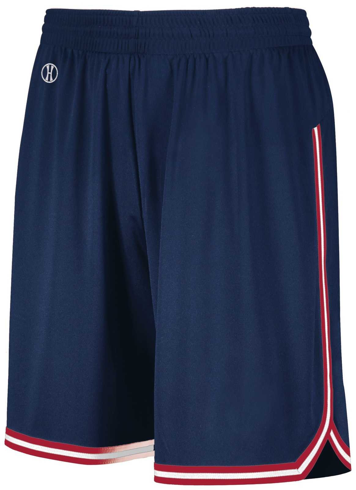 Holloway 224277 Youth Retro Basketball Shorts - Navy Scarlet White - HIT a Double