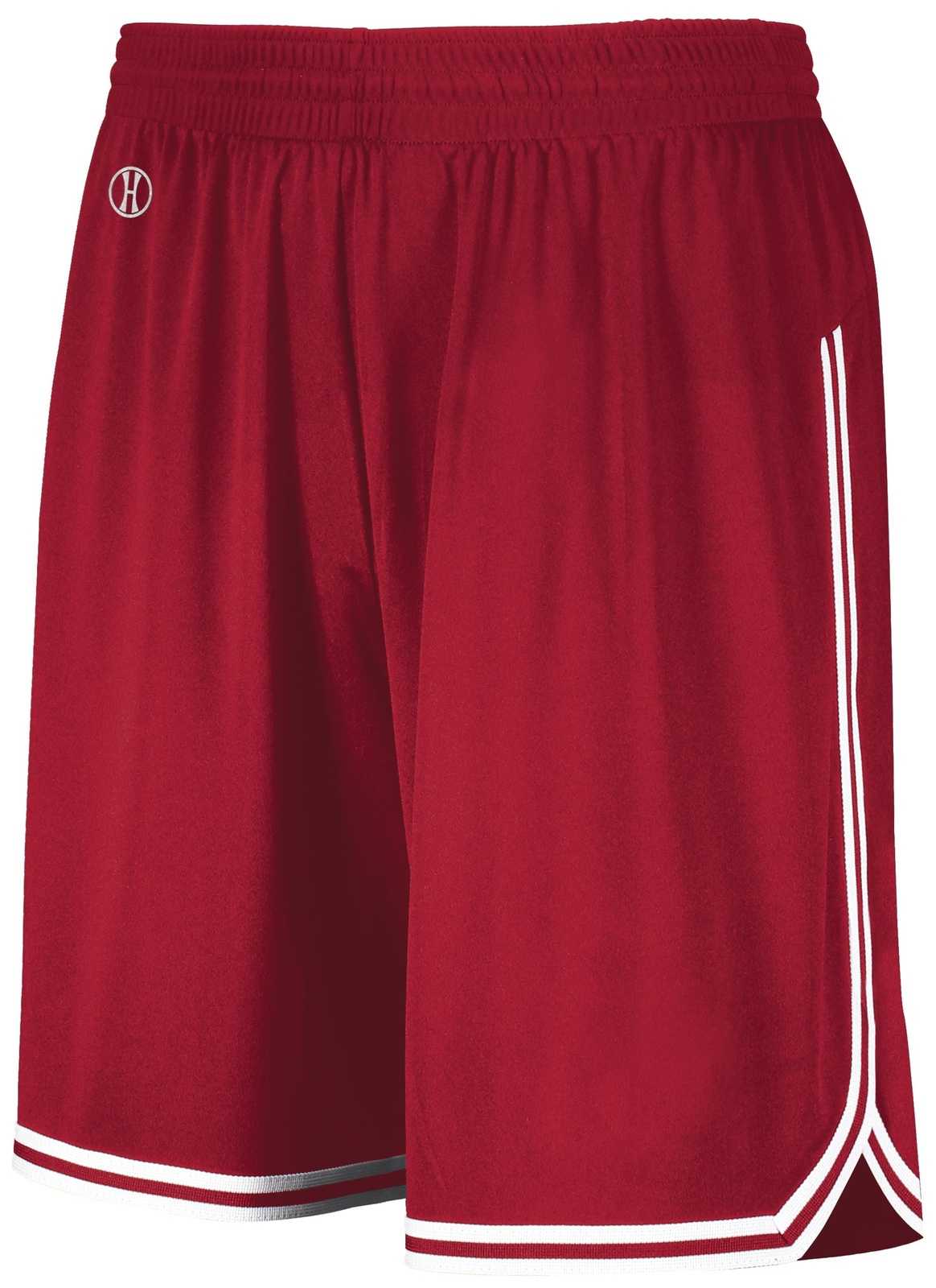 Holloway 224277 Youth Retro Basketball Shorts - Scarlet White - HIT a Double