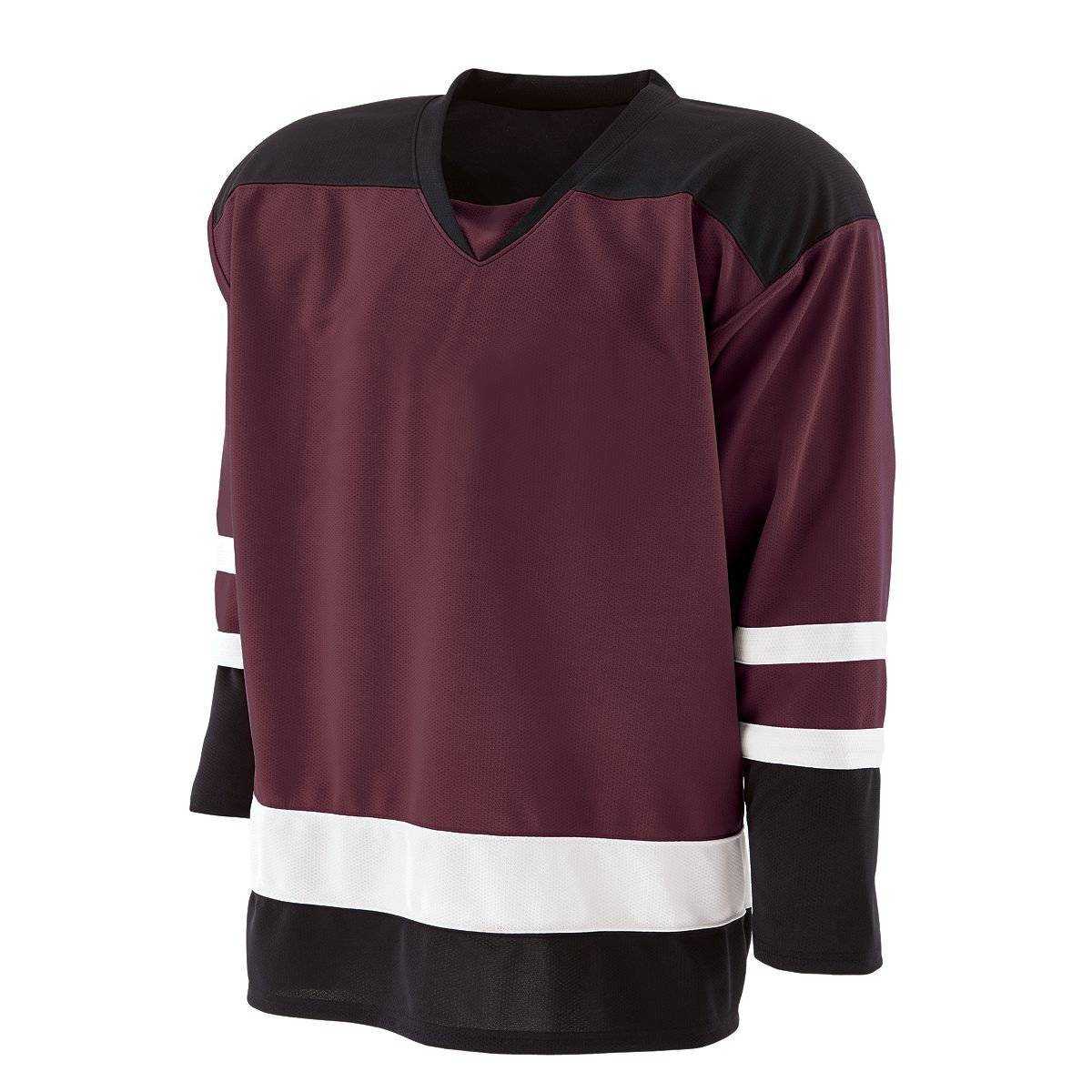Holloway 226600 Faceoff Goalie Jersey - Maroon Black White - HIT a Double