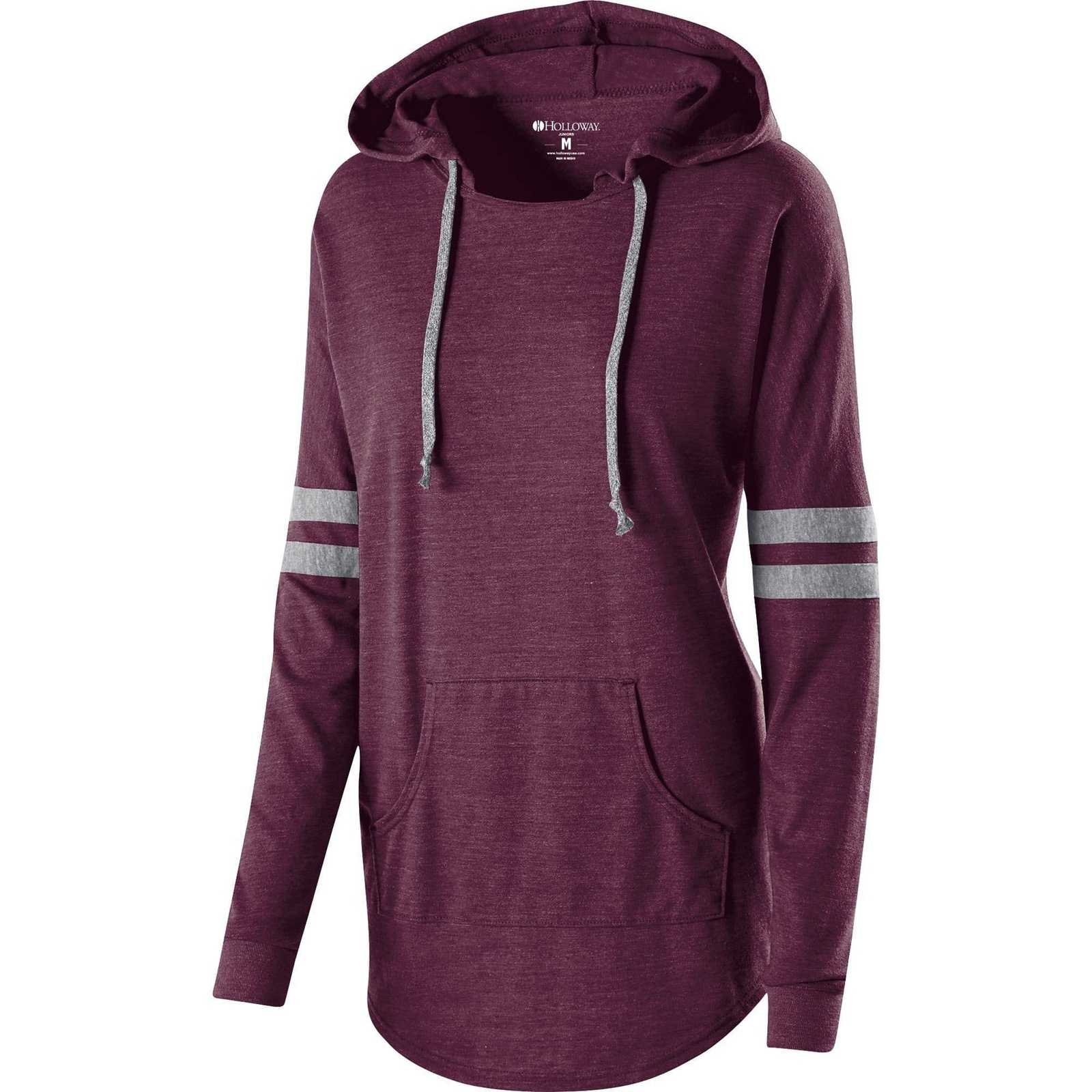 Holloway 229390 Ladies' Hooded Low Key Pullover - Vintage Maroon Gray - HIT a Double