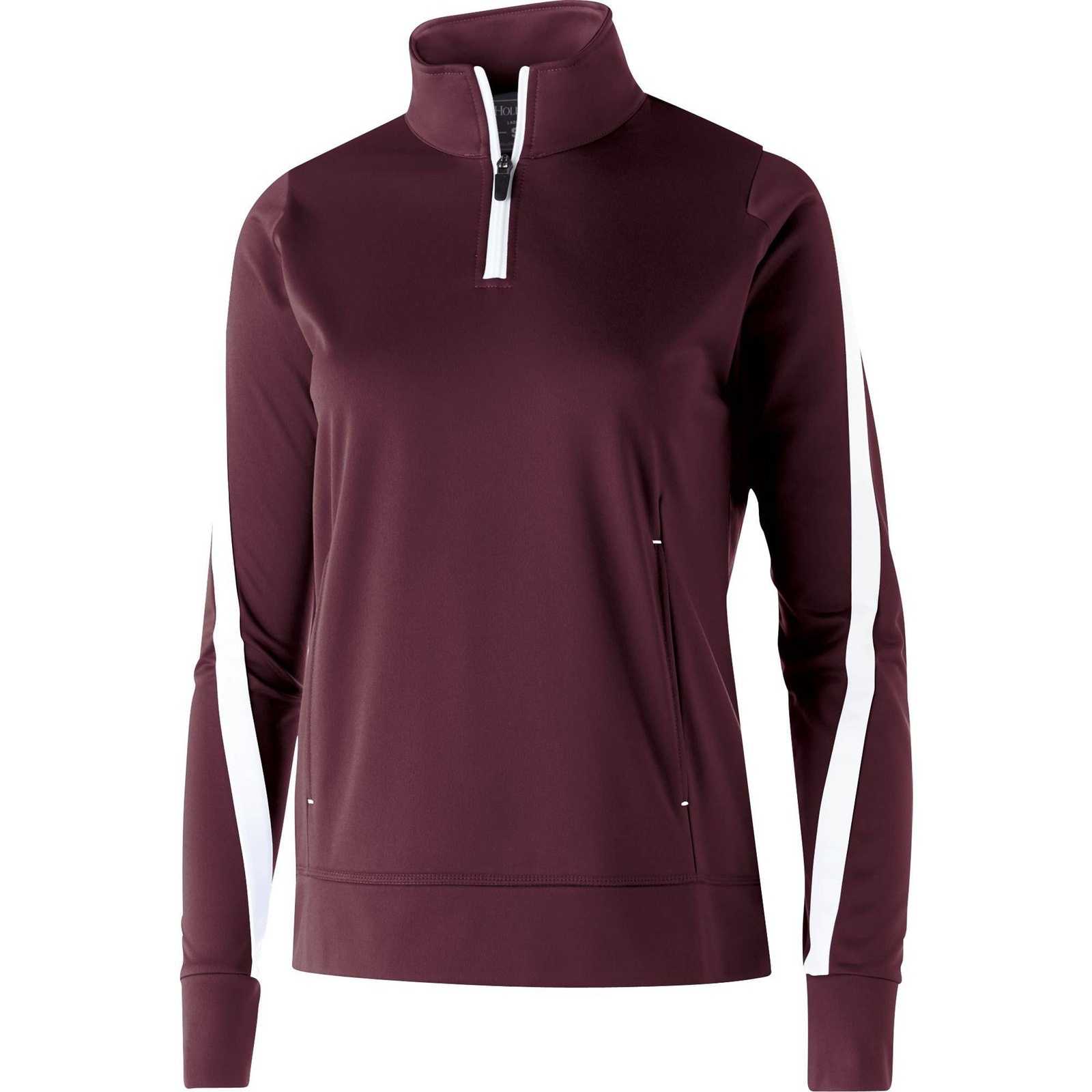 Holloway 229392 Ladies' Determination Pullover - Maroon White - HIT a Double