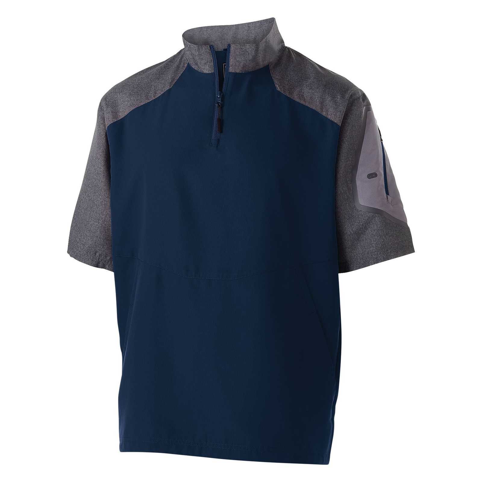 Holloway 229545 Raider Pullover Short Sleeve - Carbon Print Navy - HIT a Double
