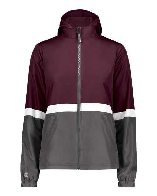 Holloway 229787 Women's Turnabout Reversible Hooded Jacket - Maroon Carbon - HIT a Double
