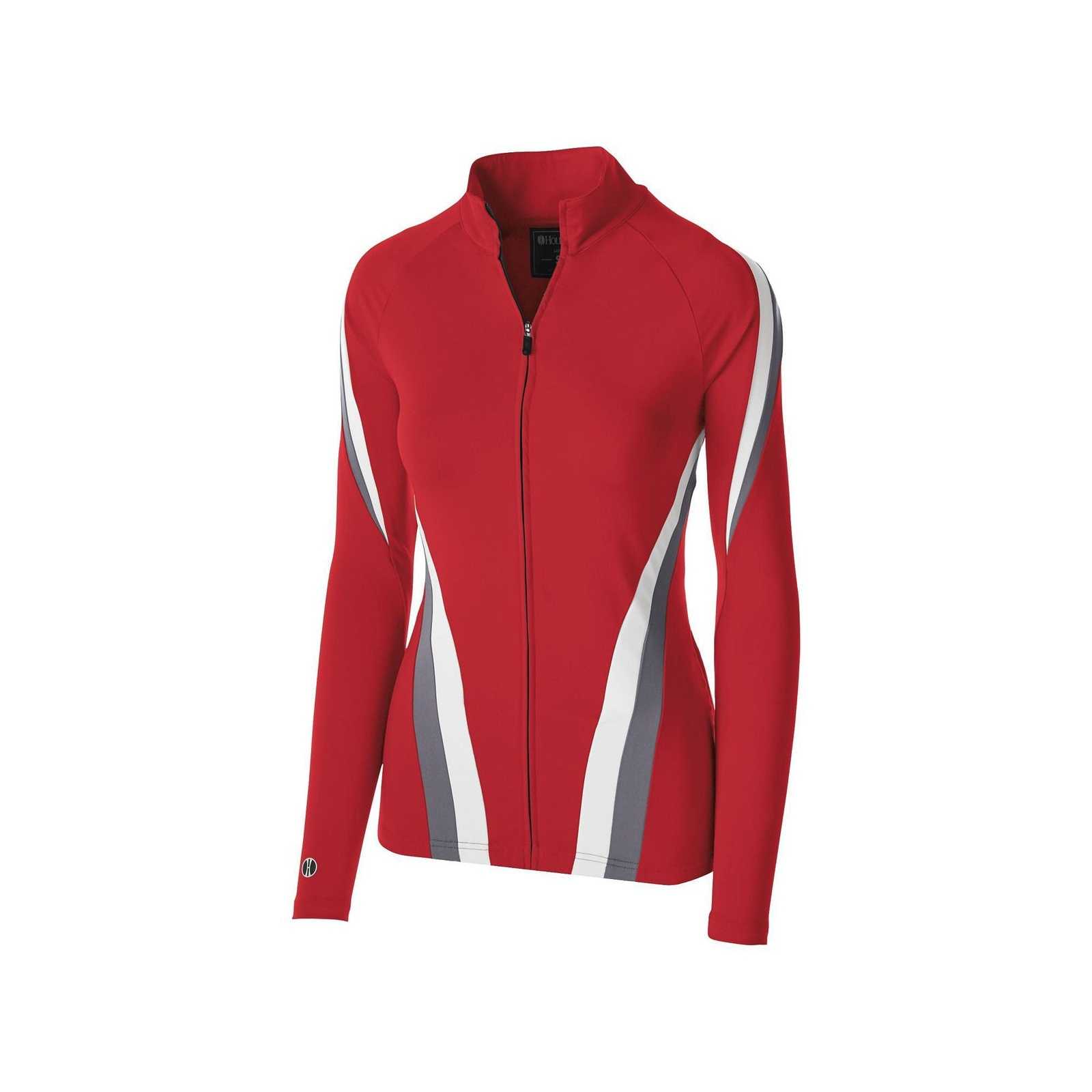 Holloway 229972 Girls' Aerial Jacket - Scarlet Graphite White - HIT a Double