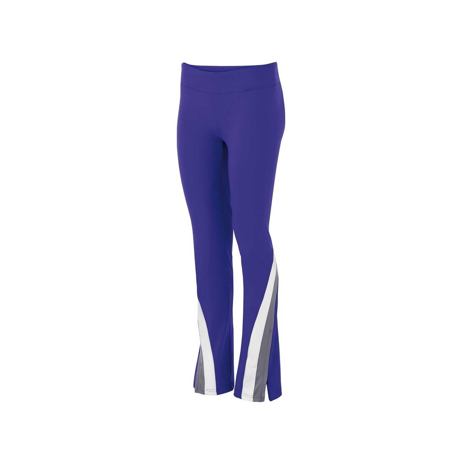 Holloway 229973 Girls' Aerial Pant - Purple Graphite White - HIT a Double