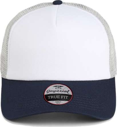 Imperial 1287 North Country Trucker Cap - White Navy Grey - HIT a Double