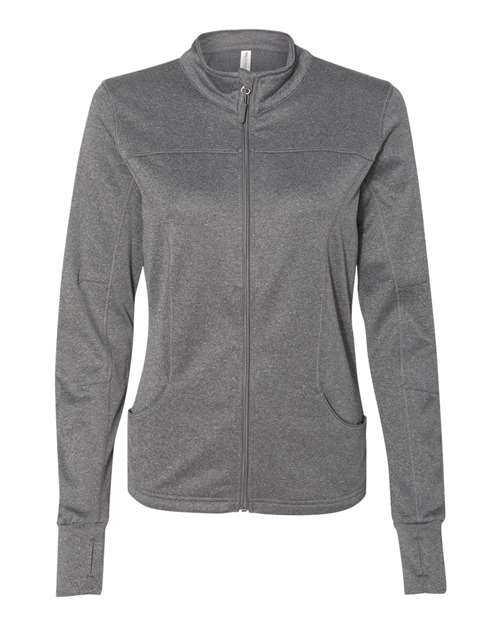 Independent Trading Co EXP60PAZ Women's Poly-Tech Full-Zip Track Jacket - Gunmetal Heather - HIT a Double