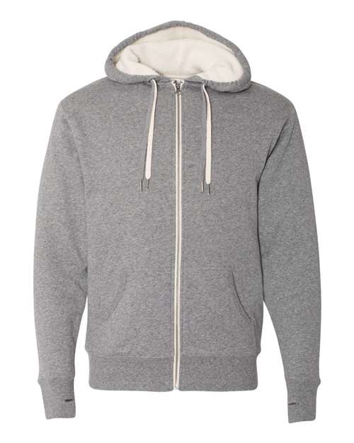 Independent Trading Co EXP90SHZ Unisex Sherpa-Lined Hooded Sweatshirt - Salt & Pepper - HIT a Double