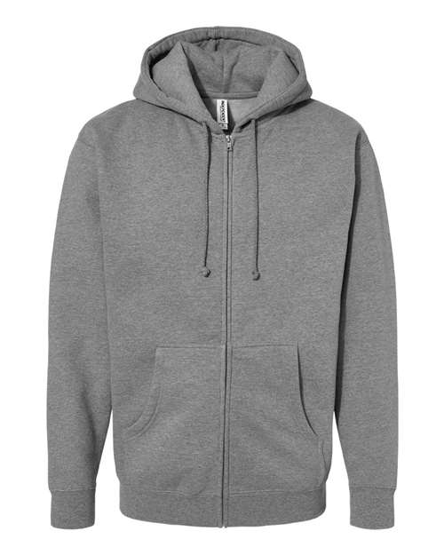 Independent Trading Co IND4000Z Heavyweight Full-Zip Hooded Sweatshirt - Gunmetal Heather - HIT a Double