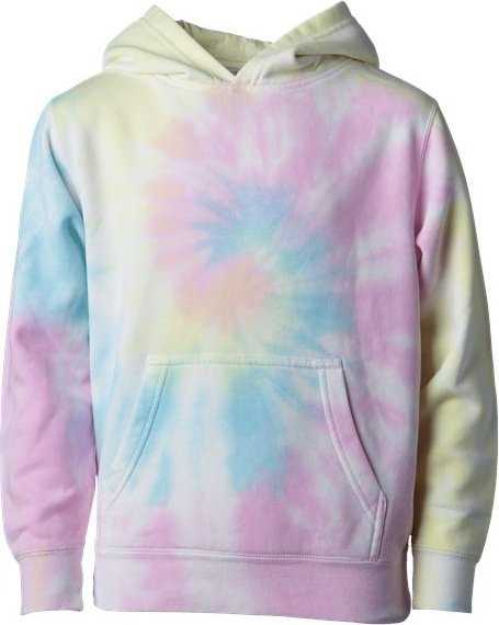 Independent Trading Co. PRM1500TD Youth Midweight Tie Dye Hooded Pullover - Tie Dye Pink, XL