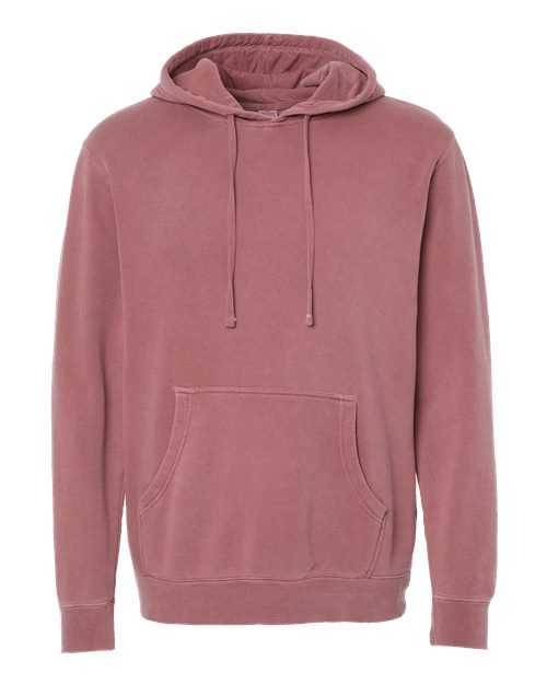 Independent Trading Co PRM4500 Unisex Midweight Pigment-Dyed Hooded Sweatshirt - Pigment Maroon - HIT a Double