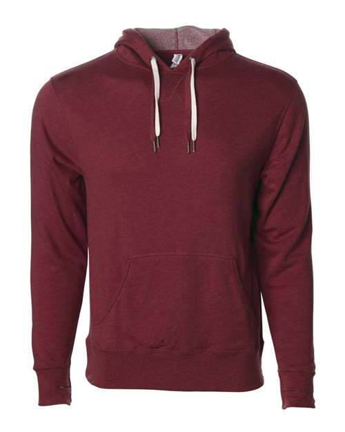 Independent Trading Co PRM90HT Unisex Midweight French Terry Hooded Sweatshirt - Burgundy Heather - HIT a Double