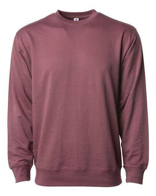 Independent Trading Co SS1000C Icon Unisex Lightweight Loopback Terry Crewneck Sweatshirt - Port - HIT a Double