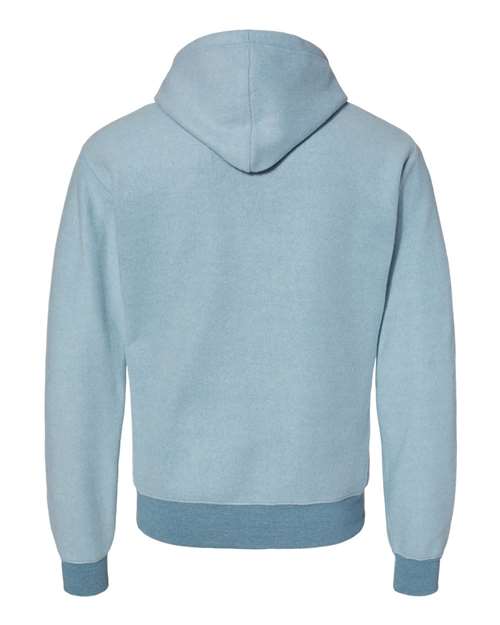 J. America 8709 Flip Side Fleece Hooded Pullover - Chambray Heather - HIT a Double