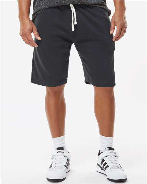 J. America 8855 Triblend Fleece Shorts - Black Solid - HIT a Double - 1