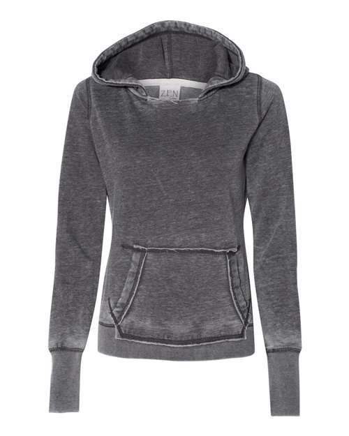 J. America 8912 Women's Zen Fleece Hooded Sweatshirt - Dark Smoke - HIT a Double