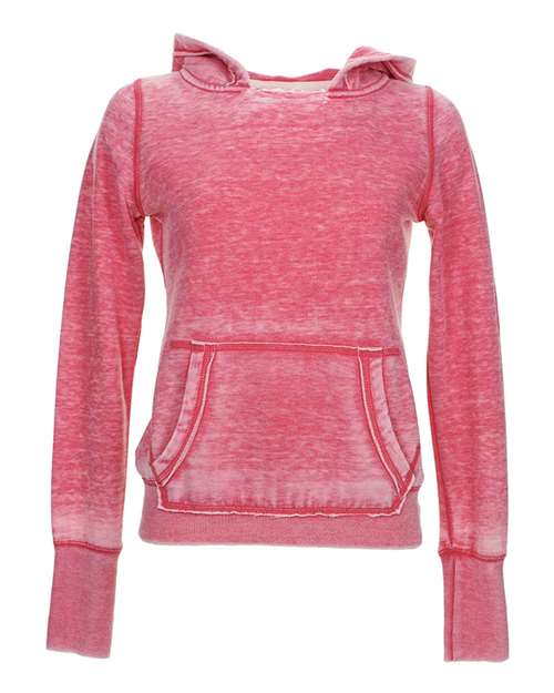 J. America 8912 Women's Zen Fleece Hooded Sweatshirt - Wildberry - HIT a Double