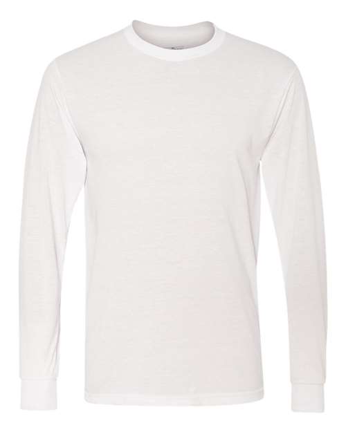 Jerzees 21MLR Dri-Power Performance Long Sleeve T-Shirt - White - HIT a Double