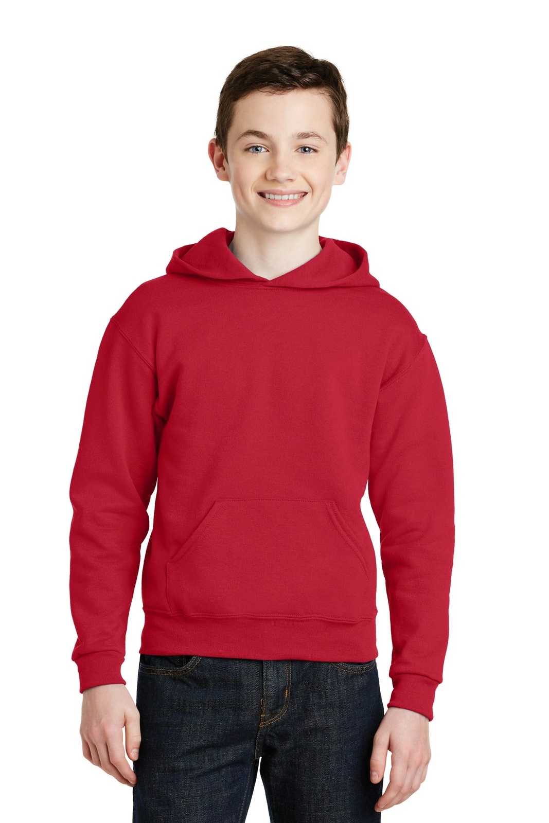 Jerzees 996Y Youth Nublend Pullover Hooded Sweatshirt - True Red - HIT a Double
