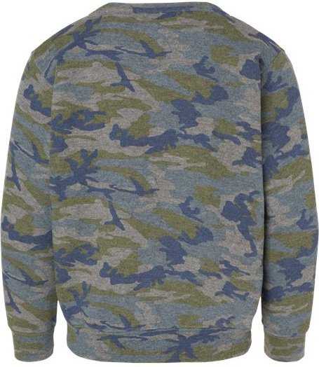 Lat 2225 Youth Elevated Fleece Crewneck Sweatshirt - Vintage Camo" - "HIT a Double