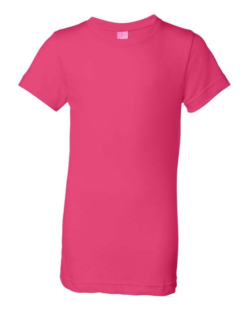 Lat 2616 Girls' Fine Jersey Tee - Hot Pink - HIT a Double