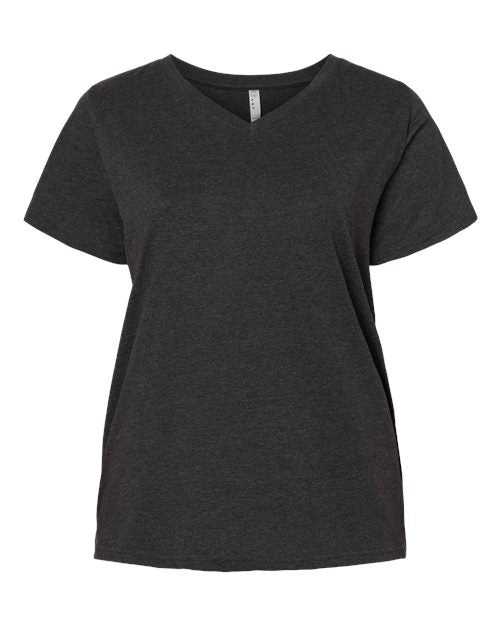 Lat 3817 Curvy Collection Women's Fine Jersey V-Neck Tee - Vintage Smoke - HIT a Double