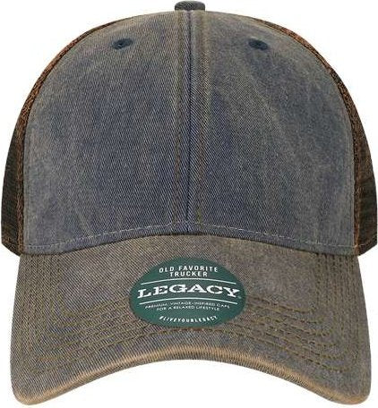 Legacy OFA Old Favorite Trucker Cap - Navy Brown - HIT a Double - 1