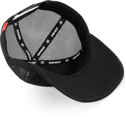 Marucci Cross Bats Rubber Patch Trucker Snapback Hat - Black - HIT a Double - 4