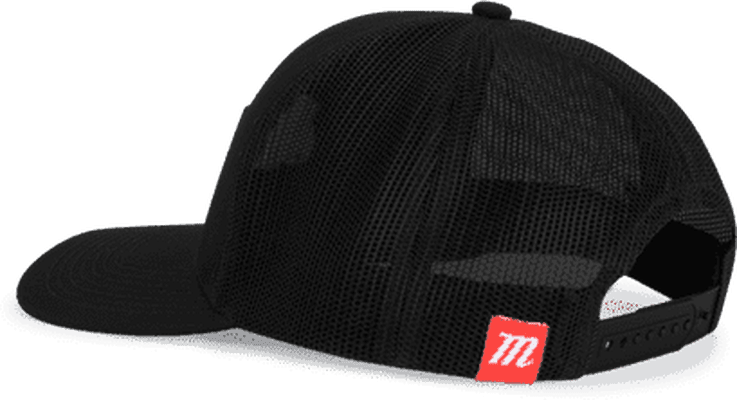 Marucci Cross Bats Rubber Patch Trucker Snapback Hat - Black - HIT a Double - 3