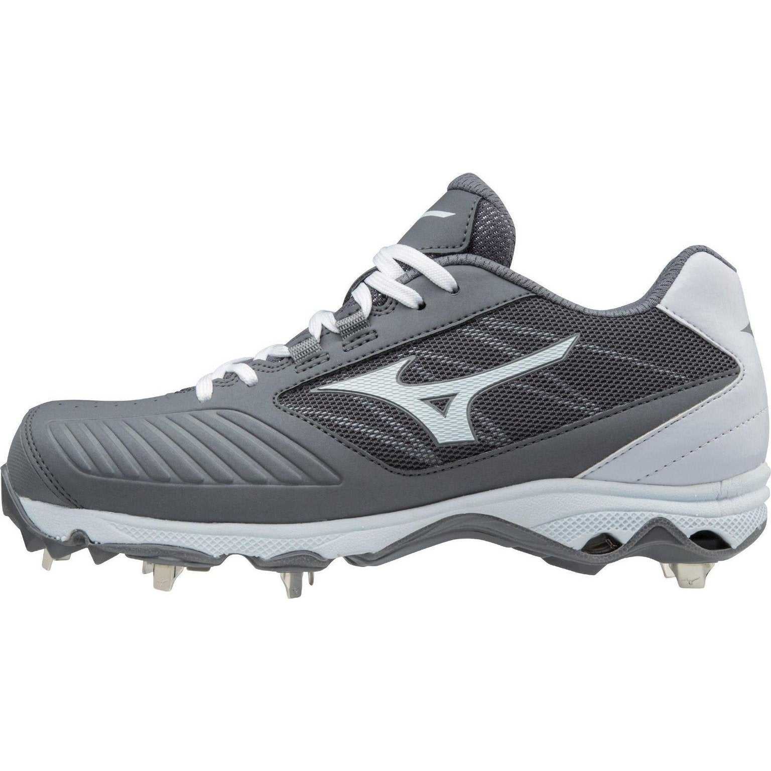 Mizuno 9-Spike Women's Advanced Sweep 4 Low Metal Cleats - Gray White - HIT a Double