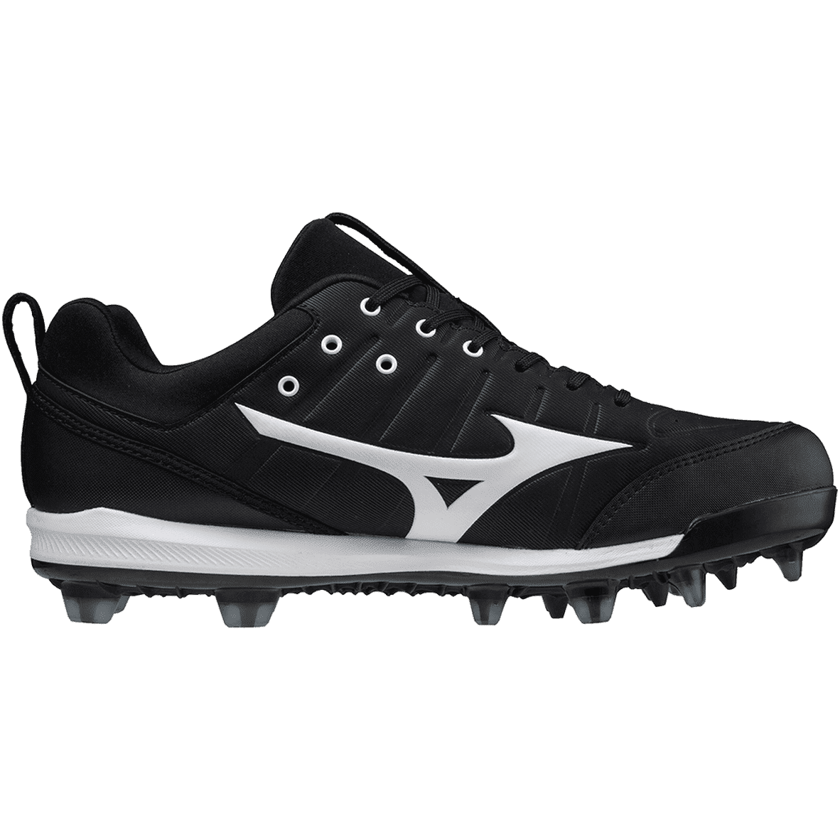 Mizuno Ambition 2 TPU Low Men&#39;s Molded Baseball Cleat - Black White - HIT a Double
