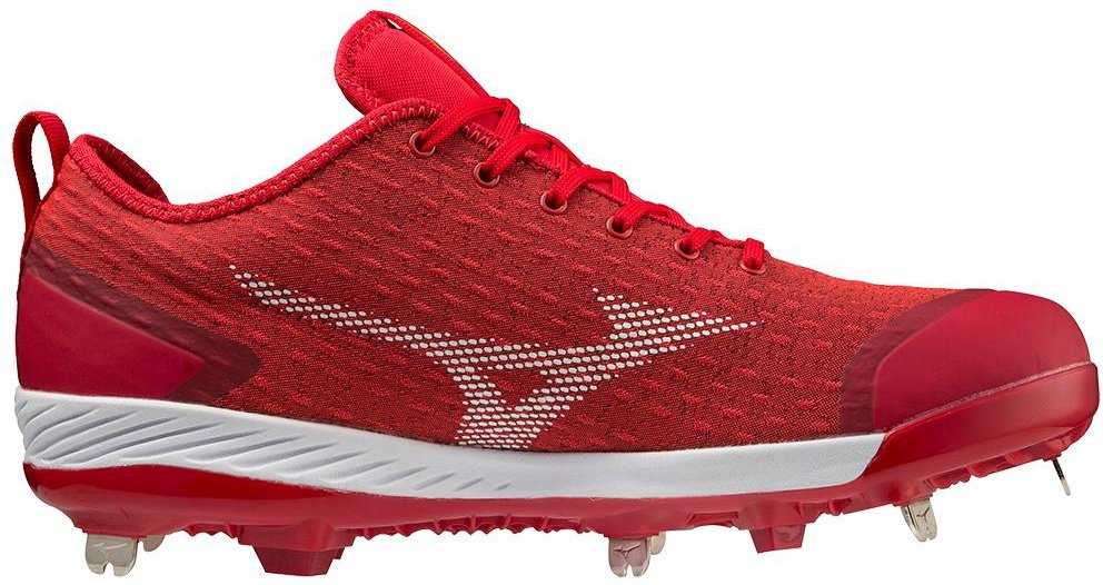 Mizuno Dominant 4 Low Metal Cleats - Red White - HIT a Double