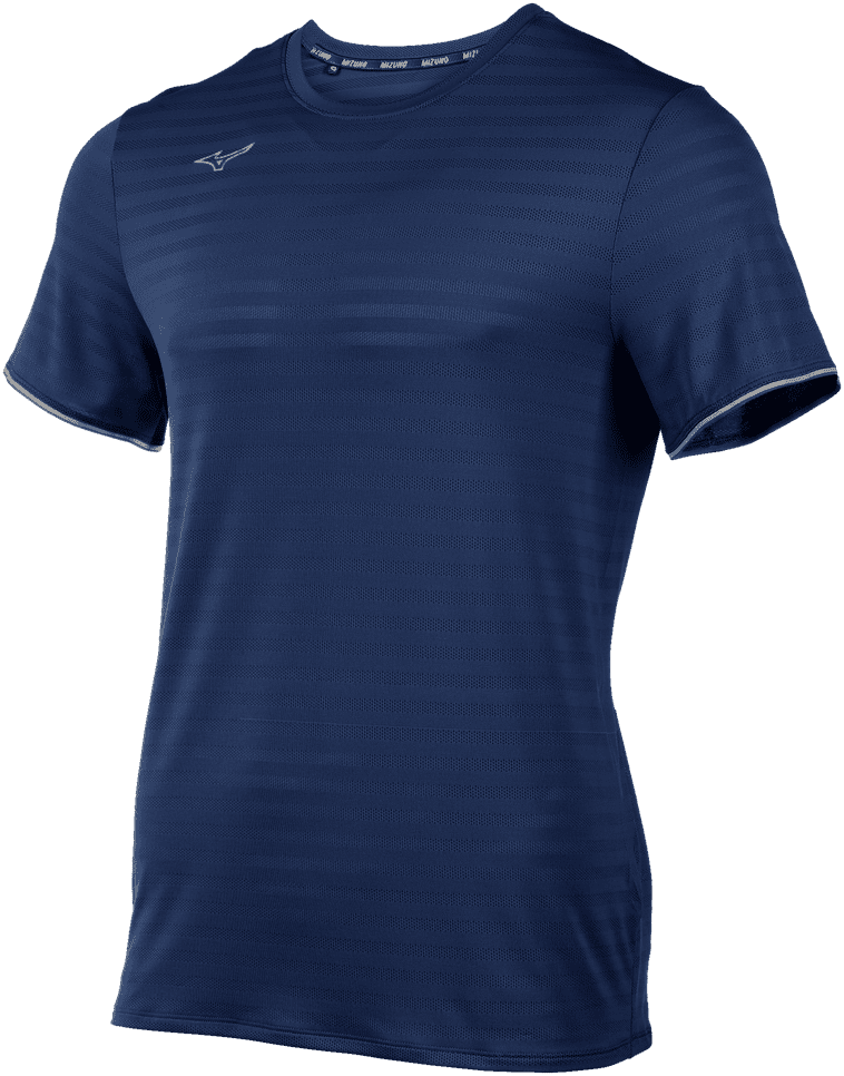Mizuno Men's Athletic Eco Short Sleeve Tee - Navy - HIT a Double
